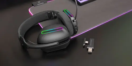 MHW-PRO Auriculares Inalámbrico y alámbrico Diadema Juego USB Tipo C Bluetooth Negro - Imagen 3