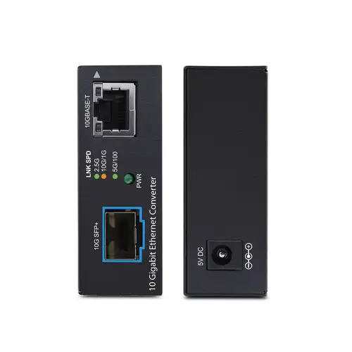 Conversor de Medios de Fibra Óptica Multigigabit 10GbE con SFP+ Abierto - Cobre a SFP+ 10GBASE-X - 10G/5G/2,5G/1G/100M - Monomodo - Multimodo - Tramas Jumbo de 16K - TAA - Imagen 3