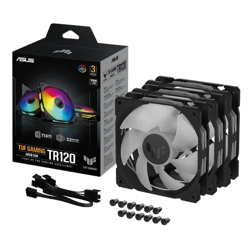 TUF GAMING TR120 ARGB 3IN1 Black Carcasa del ordenador Refrigerador de aire 12 cm Negro - Imagen 9