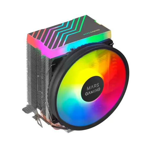 MCPU33, Disipador CPU Dual FRGB, 3 Heatpipes HCT, TDP 140W, Ventilador Ultra-silencioso PWM 11 cm, Color Negro - Imagen 1