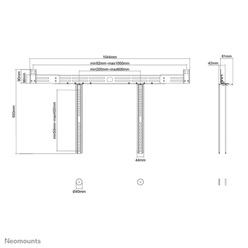 AWL29-750BL1 Soporte VESA para barras de video/sonido - máx 10 kg - universal - Imagen 20