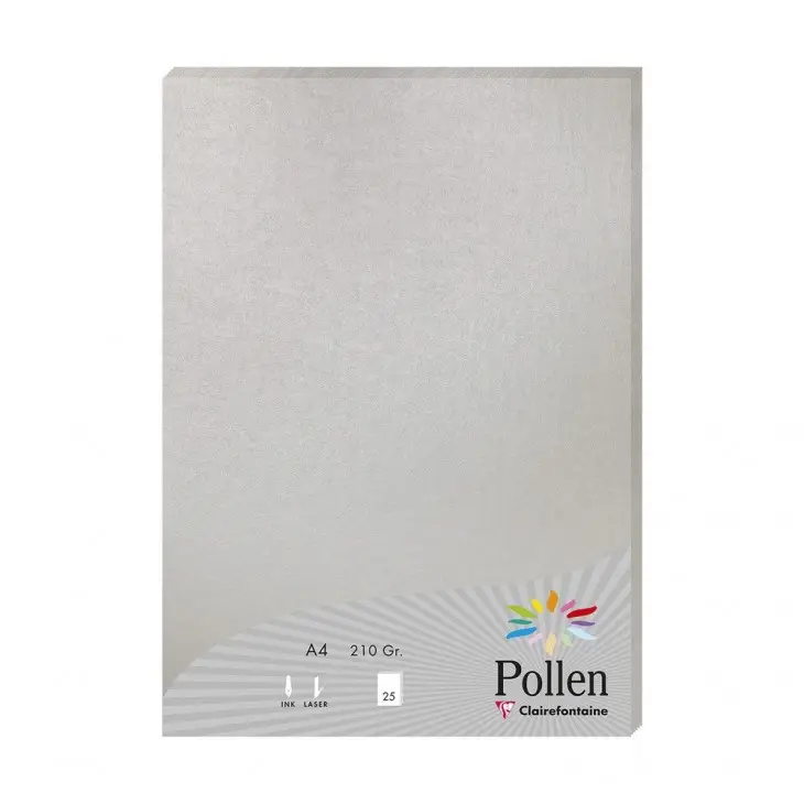 Pollen papel para impresora de inyección de tinta A4 (210x297 mm) 25 hojas Plata
