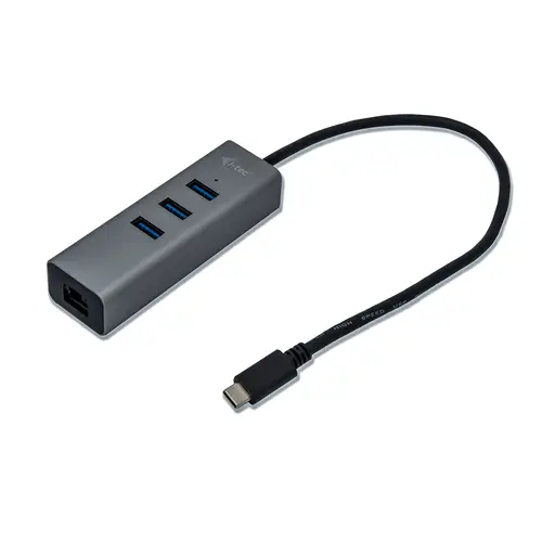 Metal USB-C HUB 3 Port + Gigabit Ethernet Adapter - Imagen 3