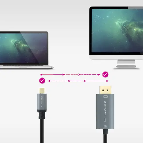 10.15.5022 adaptador de cable de vídeo 2 m USB Tipo C DisplayPort Negro - Imagen 3