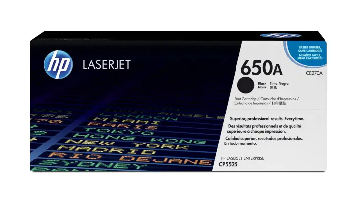 Cartucho de tóner original LaserJet 650A negro