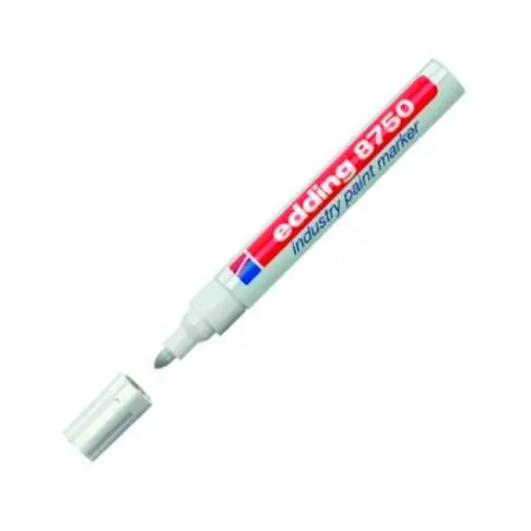EDDING MARCADOR PERMANENTE DE TINTA OPACA INDUSTRIAL 8750 BLANCO -10UD-