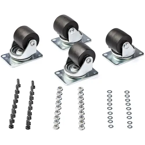 Ruedas de Servicio Pesado para Racks o Armarios de Servidores - Juego de 4 Ruedas Universales M6 de 2 Pulgadas - Patrón de 45x75mm - para Racks de 4 Columnas - de Plástico y Acero (RKCASTER2) - Imagen 4