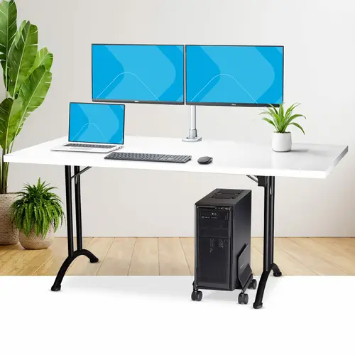 Carrito para Caja Torre de Ordenador - Carrito con Ruedas para CPU - Soporte Ajustable para CPU - de Acero - Carga de 21kg - Imagen 9