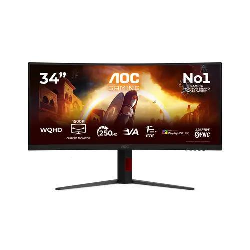 G4 CU34G4ZCA pantalla para PC 86,4 cm (34") 3440 x 1440 Pixeles Wide Quad HD Negro, Rojo - Imagen 1