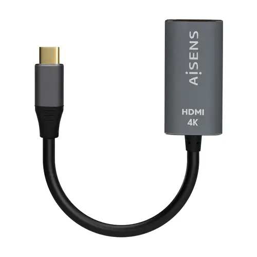 Conversor Aluminio USB-C a HDMI 4K@60Hz, USB-C/M-HDMI/H, Gris, 15cm - Imagen 2
