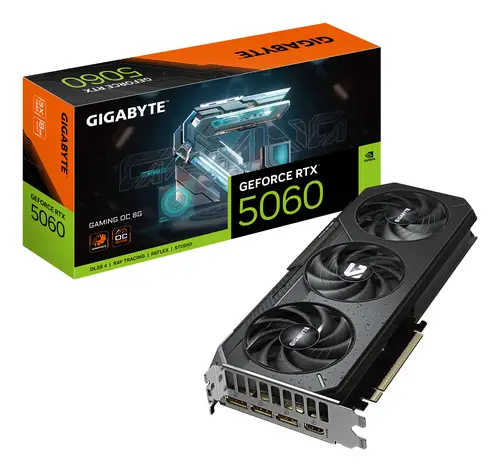 GeForce RTX 5060 GAMING OC 8G Tarjeta Gráfica - 8GB GDDR7, 128bit, PCI-E 5.0, 2595 MHz Frecuencia del núcleo, 3 x DisplayPort, 1 x HDMI, GV-N5060GAMING OC-8GD - Imagen 1