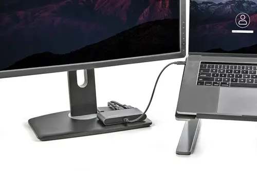 Mini Dock Thunderbolt 3 - Docking Station Portátil para 2 Monitores con DP 4K 60Hz, 1x Hub USB-A (USB 3.0/5 Gbps), GbE - Cable de 28cm - Adaptador Multipuertos TB3 - Mac/Windows - Imagen 5