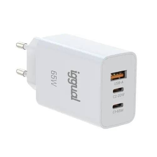 Cargador triple USB-A + 2 x tipo C GaN 65W - Imagen 2
