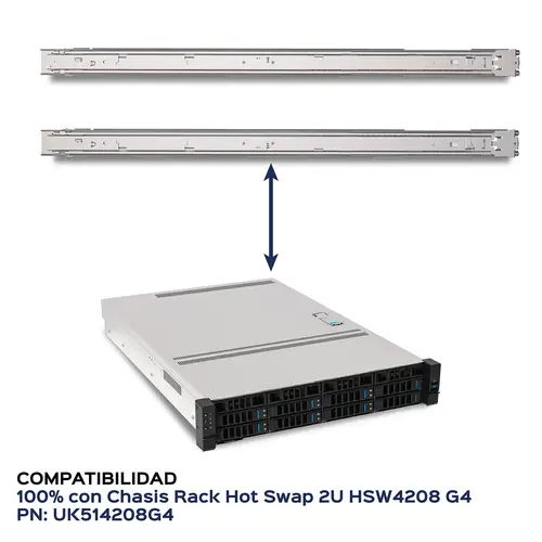 Guías / Raíles RG4208G4 Compatible Chasis Hot Swap 2U UNYKAPRO HSW4208 G4 - Imagen 6