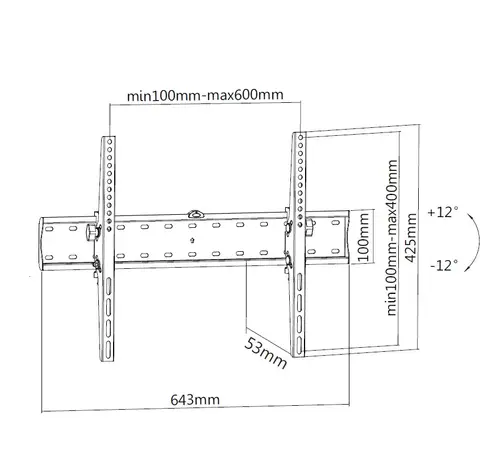 650332 Soporte de pared para TV inclinable de 37"-75 - Imagen 8