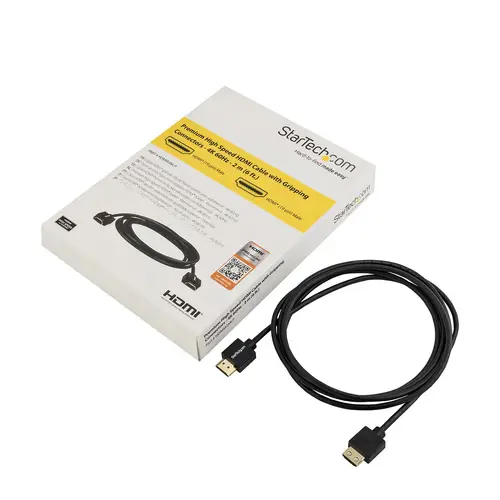 Cable HDMI 2.0 Delgado de Alta Velocidad con Ethernet 4K 60Hz de 2m - HDR10 - Conectores con Agarre - Imagen 4