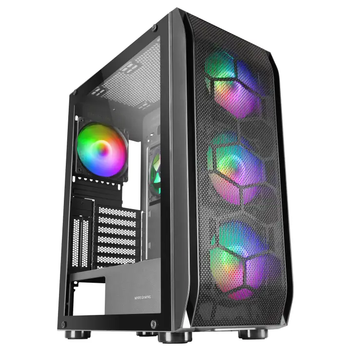 MC-KX, Torre Gaming Premium E-ATX, Sistema CPU Freezer, 5 Ventiladores ARGB Ultra-silenciosos, Controladora ARGB y Mando RF, Frontal Mesh, Negro