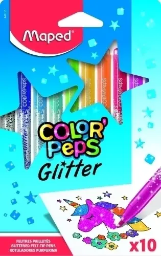 ROTUL.MAPED COLOR PEPS GLITTER B/10 - Pack de 12 unidades