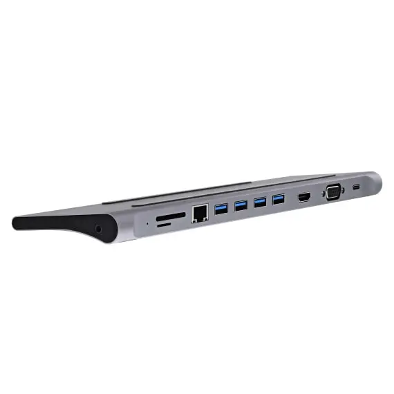 DOCKUSBC11 base para portátil y replicador de puertos Alámbrico USB 3.2 Gen 1 (3.1 Gen 1) Type-C Plata
