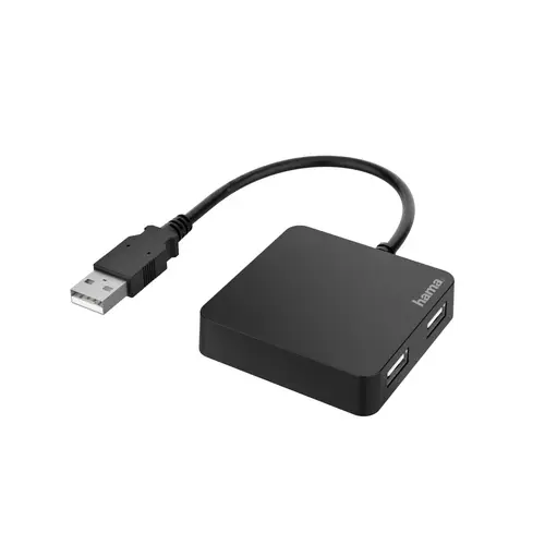 HUB USB 2.0 con 4 Puertos (Concentrador USB con 4 USB A, Compacto, Transferencia de Datos hasta 480 Mbits/s), Color Negro - Imagen 1