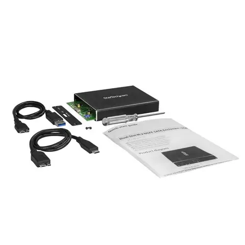 Caja de Dos Bahías M.2 NGFF - USB 3.1 (10Gbps) - RAID - Caja Externa USB-C y USB-A de Aluminio - Imagen 5