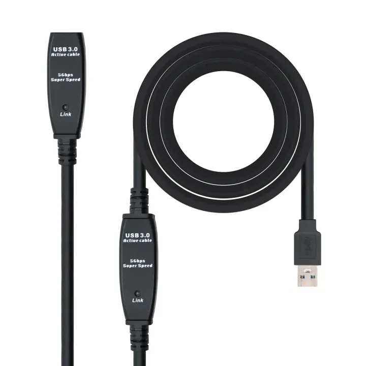 Cable USB 3.0 prolongador con amplificador, tipo A/M-A/H, 10m