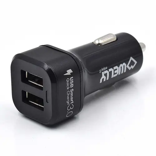 WY11001 cargador de dispositivo móvil Universal Negro Encendedor de cigarrillos Carga rápida Auto - Imagen 1