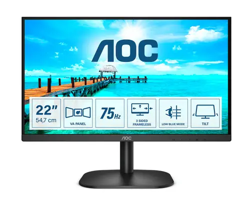 B2 22B2H pantalla para PC 54,6 cm (21.5") 1920 x 1080 Pixeles Full HD LED Negro - Imagen 1
