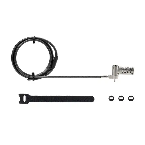 Cable de 2m Universal de Seguridad para Portátiles - Cable con Candado para Portátiles Compatible con Noble Wedge/Nano/K-Slot - Cerradura de Combinación - Anticorte - Antirrobo - Imagen 8