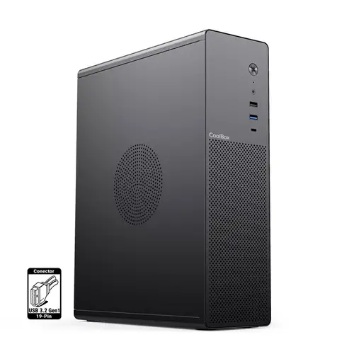 CAJA MATX SLIM T100 USB-C 3.2 GEN1 FULL METAL S/FTE + 1 VENT. 90MM - Imagen 1