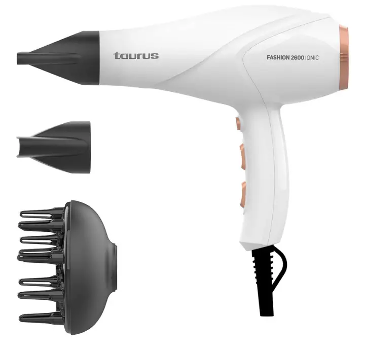 Fashion 2600 Ionic secador 2600 W Oro rosa, Blanco