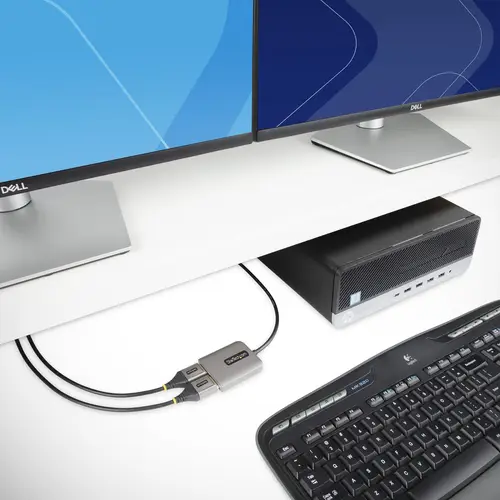 Hub MST de 2 Puertos DisplayPort 1.4 - Divisor Splitter DP para 2 Monitores - Adaptador DisplayPort a 2x DisplayPort de 5K 60Hz - Alimentado por USB - Windows Solamente - Imagen 6