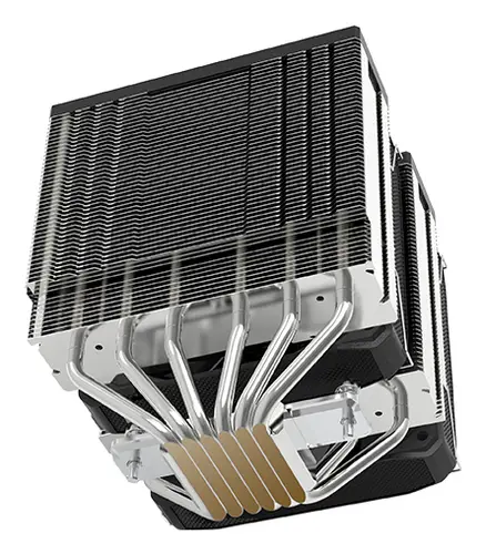 MCPU-XU6, Disipador CPU Doble Torre, TDP 350W, 2x Ventiladores de Aspas Híbridas y Rodamiento FDB de Cobre Hiperbalanceado, 6 Heatpipes Tecnología HCT ULTRA, Multisocket Universal, Negro - Imagen 3