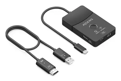 Docking USB-C a HDMI 1080P@60Hz (Inalámbrico) 30M, 1xHDMI 4K60HZ (Cable) 2xUSB-C 1xUSB-A 1xUSB-C PD 100W, Negro - Imagen 1
