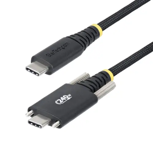 Cable Cargador USB-C de 3m - Tornillos Laterales de Fijación - Cable USB Tipo C de Carga EPR de 240W (5A) - Cable USB 2.0 - Cable Resistente con Recubrimiento de Silicona - USB-IF - Imagen 1