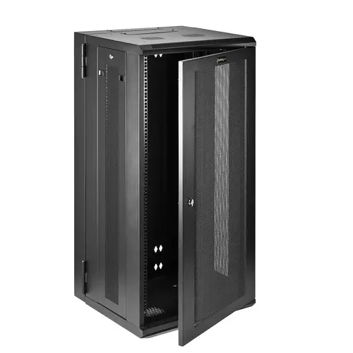Armario Rack de Pared para Servidores 26U 19" 4 Columnas y Estante 1U - Rack de Servidores de Montaje en Pared con Bisagra - Rack Ventilado para Equipo de Red - Imagen 3