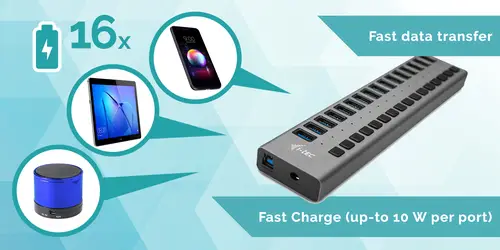 USB 3.0 Charging HUB 16port + Power Adapter 90 W - Imagen 6