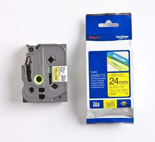 TZ-651 cinta para impresora de etiquetas Negro sobre amarillo - Imagen 2