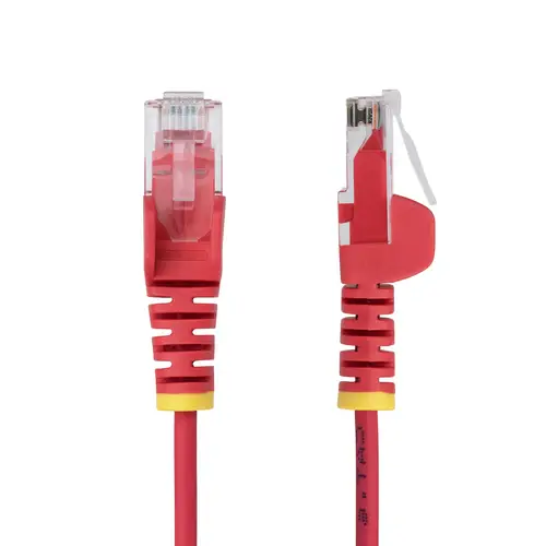 Cable de Red Ethernet CAT6 Delgado sin Enganches Rojo de 1,5m - Cable RJ45 Snagless Slim de 28AWG - Alambre de Cobre Puro - PoE 100W - con Alivios de Tensión - LSZH - Probado con Fluke - Imagen 2