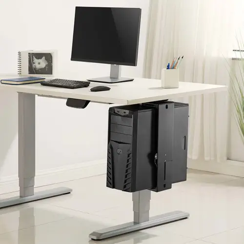 Soporte Giratorio y Altura Personalizable para CPU por Debajo de Escritorio con Mango de Bloqueo Fácil - Imagen 5