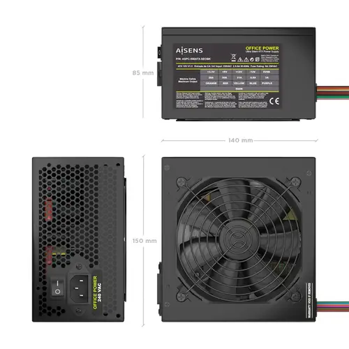 Fuente Alimentacion ATX 500W OEM, Negra - Imagen 3