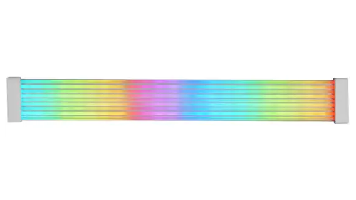 MCA-16X, Cable de Alimentación ARGB 16PIN (8+8) PCIe para Tarjeta Gráfica, LEDs Ultra-brillantes, Iluminación ARGB Sincronizada, Cable Monocapa de Silicona Flexible con Tira de Luz Lateral - Imagen 1