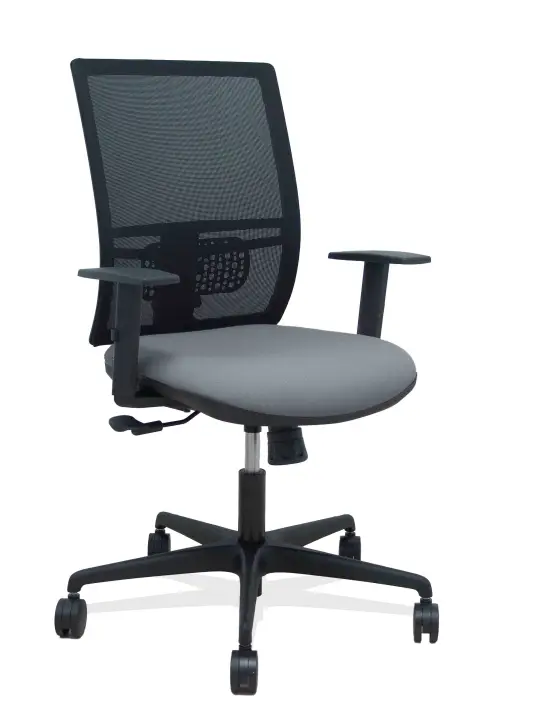 Silla Yunquera sincro malla negra bali gris brazo regulable