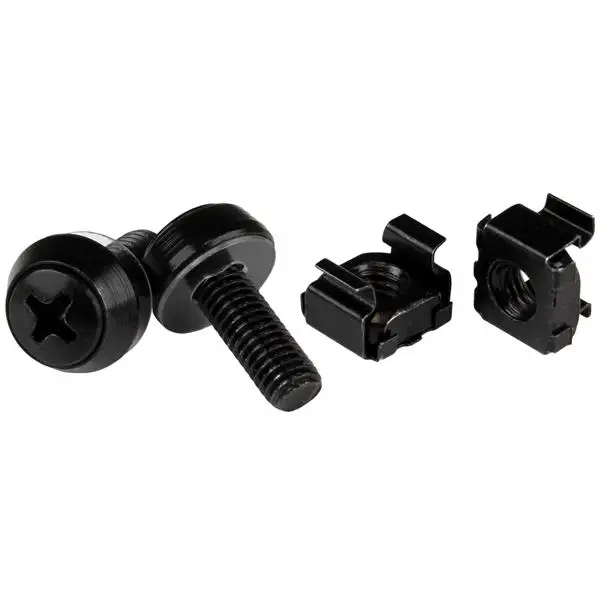 Paquete de 100 Tornillos y Tuercas Enjauladas Cage Nuts M6x12mm - Negro