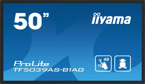 TF5039AS-B1AG pantalla de señalización Pantalla plana para señalización digital 125,7 cm (49.5") LED 500 cd / m² 4K Ultra HD Negro Pantalla táctil Procesador incorporado Android 24/7 - Imagen 1