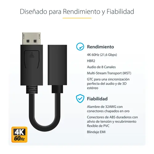 Cable de 15cm DisplayPort a Mini DisplayPort - de Vídeo 4K x 2K UHD - Cable de Extensión DP a mDP 1.2 - Imagen 5