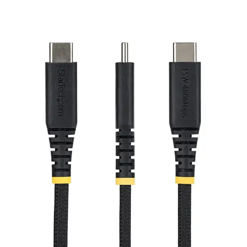 Cable Cargador USB-A a USB-C de 15cm - 15W 3A - Cable USB a Tipo C de Carga Rápida Trenzado de Nailon - Recubrimiento de TPE - Imagen 2