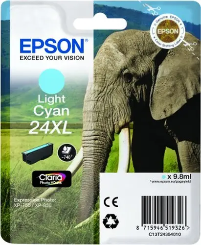 Elephant Cartucho 24XL cian claro (etiqueta RF) - Imagen 2