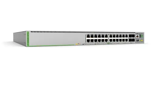 AT-GS980MX/28PSM-50 switch Gestionado L3 Gigabit Ethernet (10/100/1000) Energía sobre Ethernet (PoE) 1U Gris - Imagen 1