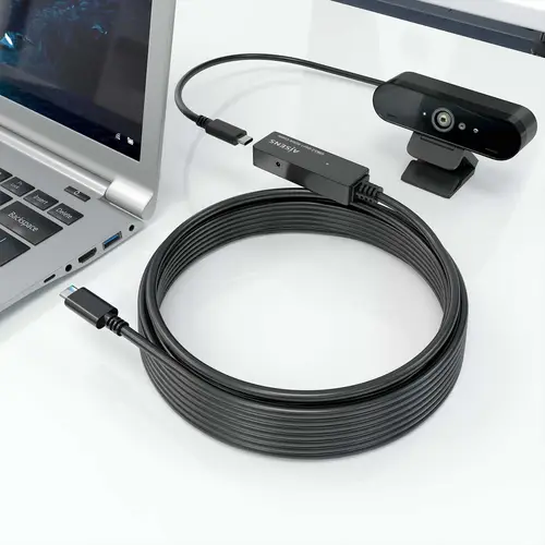 Cable USB 3.2 Gen1x1 prolongador con Amplificador, USB-C/M-USB-C/H, Negro, 5.0m - Imagen 4